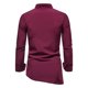 thumbnail image 5 of Camisa retro de manga larga con cuello alto y bloques de color para hombre - Poliéster, transpirable y casual, 5 of 5