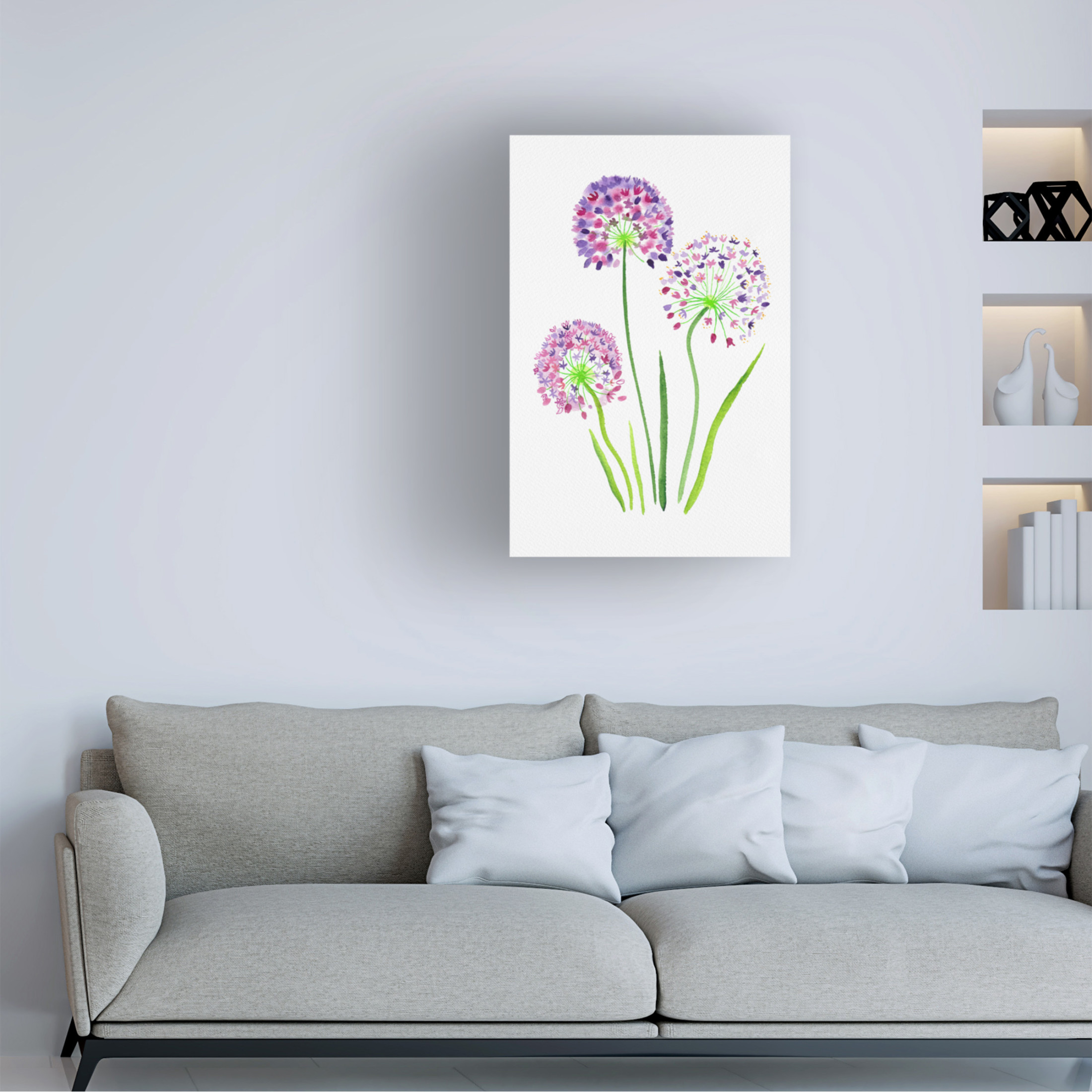 Trademark Fine Art Kata Botanical Giant onion or Allium giganteum Canvas Wall Art