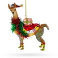 thumbnail image 3 of Lama with Gifts Glass Christmas Ornament, 3 of 5