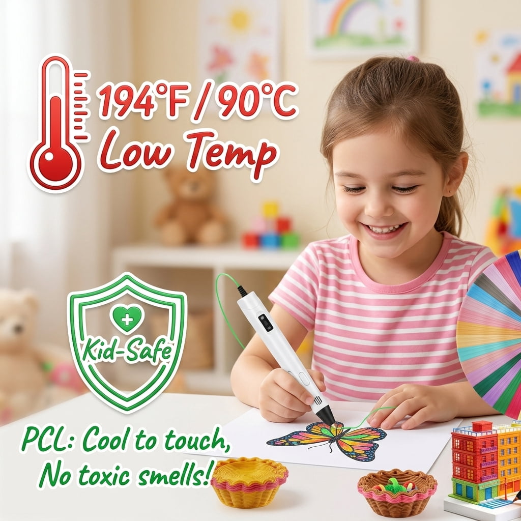 Wakehye Low Temp PCL 3D Pen Filament 1.75mm, 40 Bright Colors Refill Pack 656ft Total Each Color 16.4ft