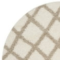 thumbnail image 2 of SAFAVIEH Dallas Jerrie Geometric Shag Area Rug, Ivory/Beige, 8' x 8' Round, 2 of 6