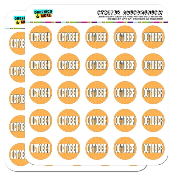 October Month of the Year 1" Scrapbooking Crafting Stickers