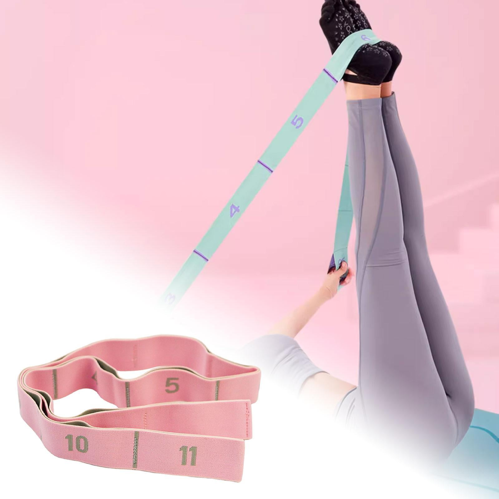 QccHieUs Resistance Band 11 Segment Professional Improve Body Flexibility Stretch Workout Pink