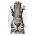 thumbnail image 2 of White Tiger Portrait Women Bathrobe One Size Univeral Fits, Tiger Wide Animal Fashion Lightweight Plush Fleece Long Robe For Women, 2 of 3