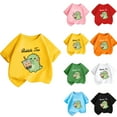 thumbnail image 2 of ShiShine Toddler Boy Girls Cotton Short Sleeve T Shirts Cute Print Crewneck Tee Tops Summer Casual Loose Blouses Summer Clothes, 2 of 8