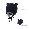 thumbnail image 3 of Penkiiy Baby Hats Baby Winter Hat 2022 NEW Kids Winter Beanie Hat Mittens Set Warm Fleece Hat Baby Toddler Knitted Hat & Gloves For Boys, Girls Navy Hat for One Size, 3 of 7