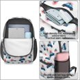 thumbnail image 4 of Police and Light White Pattern 17" Waterproof Oxford School Backpacks for Teens, S-Shape Padded Straps, for School, Travel, Hiking, Camping, 4 of 5