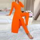 thumbnail image 5 of Pincandy Women's Solid Color Pajama Set - Crew Neck Long Sleeve Top & Pants, Casual & Comfortable for Homewear, 5 of 5