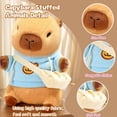 thumbnail image 6 of 10.2 inch Brown Capybara Plush Toy with 9 Pcs Clothing & Accessories - Mix & Match Dress Up Set, Super Soft Stuffed Animal for Kids Girls Boys, 6 of 6