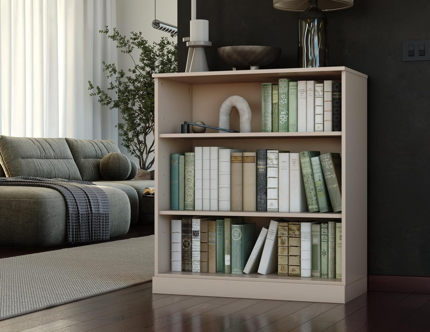 Palace Imports 100% Solid Wood 3-shelf Bookcase with Adjustable Shelves, White