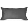 thumbnail image 2 of Coolnut Pure Plain Gray Zipped Velvet Pillowcases 20x30 in, Soft and Cozy Decor Giftsative Plush Pillow Case with Hidden Zipper for Bedroom, Sofa, Couch393, 2 of 7