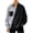 Black, variant on Men's Patchwork Striped Placket Shirts Vneck Button Down Long Sleeve Loose Fit Lightweight Breathable Clothes