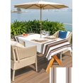 thumbnail image 5 of Outdoor Tablecloth with Umbrella Hole for Patio/Picnic/Party/Camping, Brown Striped Waterproof Table Cloth Rectangle Table Cover Washable, Farmhouse Simple Line Vertical Stripes (60"x 84"), 5 of 9