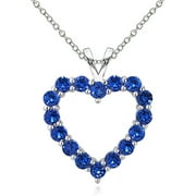 SILVERSPECK Sterling Silver 2.25 Ct Created Sapphire Open Heart Necklace