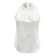 thumbnail image 5 of Women's Summer Sleeveless Tank Tops Ruffle Neck Solid Casual Vest Blouses Loose Comfy Cami Shirts Tunic, 5 of 5