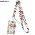 thumbnail image 3 of Father Christmas Pink Lanyard Keys Phone Holder Funny Neck Strap With Keyring ID Card DIY Animal webbings ribbons Hang Rope, 3 of 5