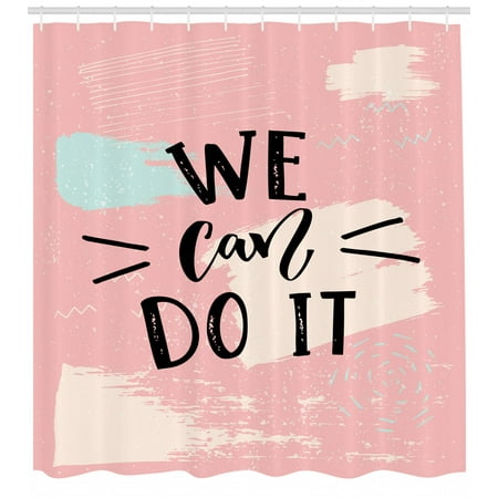 Feminist Shower Curtain Calligraphy Style Black Font With Feminism Feminist Shower Curtain Calligraphy Style Black Font With Feminism Saying We Can Do It