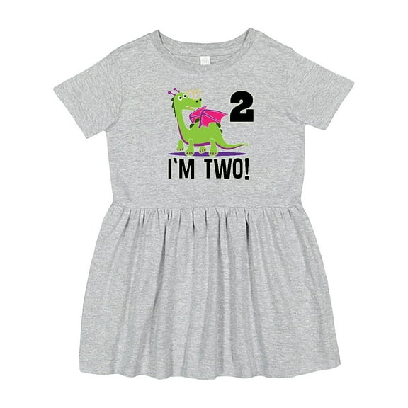 Inktastic 2nd Birthday Girl Dragon Girls Toddler Dress