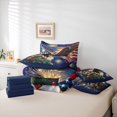 thumbnail image 6 of Manfei Bald Eagle Us Flag 7-Piece Twin Bedding,Patriotic Holiday Firework Bedding Comforter Set,Blue Brown Green,Navy Blue Reversible, 6 of 7