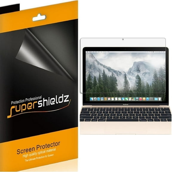 [3-Pack] Supershieldz for Apple MacBook 12 inch (2015, 2016, 2017) Screen Protector, Anti-Bubble High Definition (HD) Clear Shield