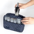 thumbnail image 3 of InnOrca Portable Travel Toiletry Bag Home Cosmetic Organizer Makeup Bag, Navy Blue & Polka Dots, 3 of 7