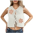 thumbnail image 2 of Summer Women'S Undershirts Tank Tops Casual Oversize Solid Color Round-Neckleeveless Undershirt Tank Tops — Y-White∣L, 2 of 7
