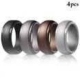 thumbnail image 2 of Men Silicone Ring Simple 4PCS Breathable Round Rubber Ring Silicone Wedding Band, 2 of 10