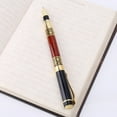 thumbnail image 6 of JUNTEX Luxury Metal Ballpoint Pen Imitation Wood Emboss Pattern Rollerball Pen Office S, 6 of 10