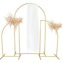 Wedding Arches for Ceremony,3Pcs/Set Wedding Arch Metal Geometric Irregular Garden Arch Easy Assembly Gold Backdrop Stant Balloon Arch for Bridal Birthday Baby Shower Party Decoration (Gold)
