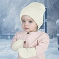 thumbnail image 2 of Zanarzt Boys Winter Hat Baby Beanies Toddler Girls Boys Winter Hats Boys Soft Baby Caps Kids Knit Winter Hats with Glvoes White,3-24 Months, 2 of 6