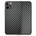 thumbnail image 4 of Design Skinz Textured Black Carbon Fiber Full Body Skin Decal Wrap Kit Compatible with Apple iPhone 11 (Screen Trim & Back Skin), 4 of 5