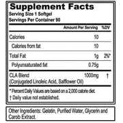 CLA Pills 1000mg - CLA1000 Conjugated Linoleic Acid Softgels for Lean Muscle & Metabolism Support for Men & Women - 90 Servings