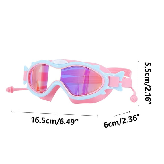 Kyusrd Kids Swim Goggles For Age 3-15, 1 Pack Kids Goggles For Swimming With Nose Cover, No Leaking, Anti-Fog,