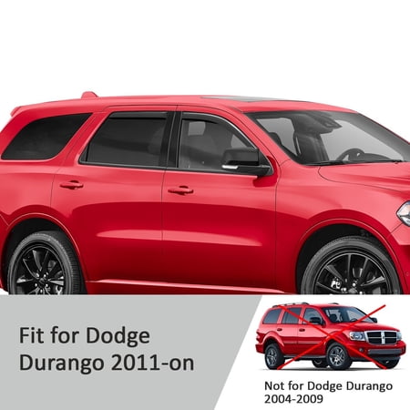 Voron Glass in-Channel Extra Durable Rain Guards for Dodge Durango 2011-2024, Window Deflectors, Vent Window Visors, 4 Pieces - 200486
