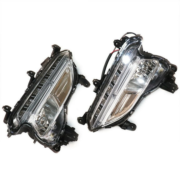 DENEST Pair For Hyundai Santa Fe Sport 2017-2018 Front Fog Lamp Daytime Running Light