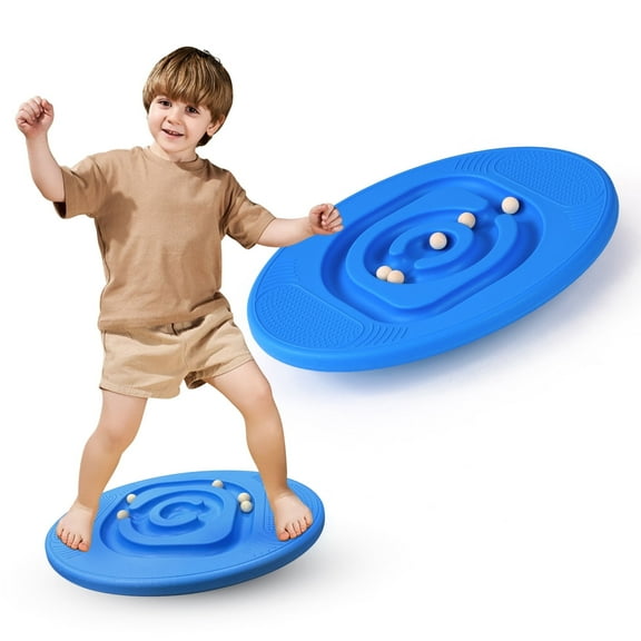 Balance Board for Kids with Maze - Plastic Wobble Board for Skiing Surfing Snowboard Training, Core Strength Physical Therapy Equipment & Skateboard Balance Trainer