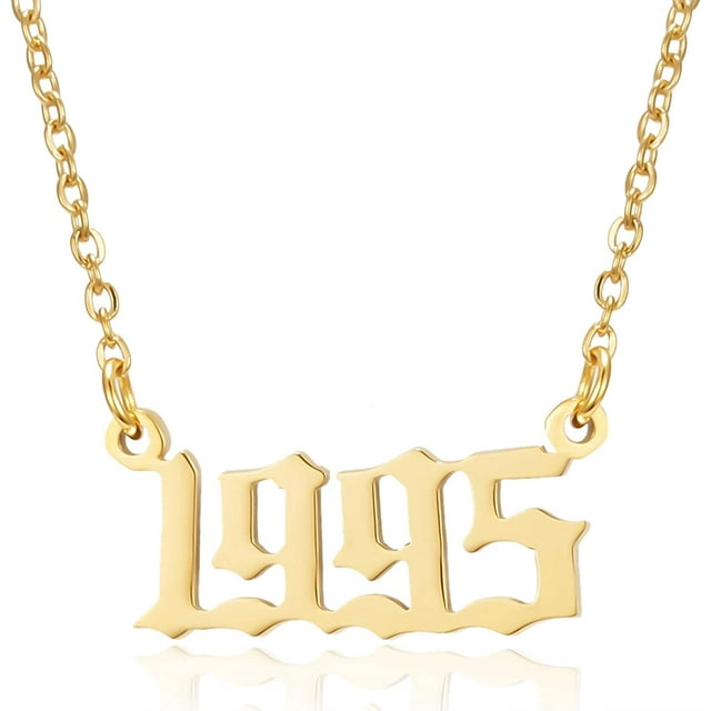 Collar con colgante de número de año de nacimiento, collar de acero inoxidable con número de oro y cumpleaños, joyería de cadena para mujer y niña Xemadio LRWJ198-9