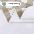 thumbnail image 4 of decorUhome Rectangle Tablecloth, Waterproof Vinyl Flannel Backed Table Cloth, Buffalo Wipeable Plastic Table Cover for Kitchen and Outdoor, Khaki and White, 52" x 70", 4 of 9
