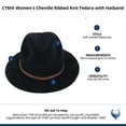 thumbnail image 4 of CTM  Chenille Ribbed Knit Fedora with Hatband (Women), 4 of 4
