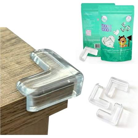 12-Pack Transparent Corner Protectors, BPA-Free L-Shape Edge Guards for Furniture & Baby Safety