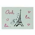 thumbnail image 1 of Ooh La La Cutting Board, Eiffel Tower Doodle with Heart Motifs and Lettering Paris French Theme, Decorative Tempered Glass Cutting and Serving Board, in 3 Sizes, by Ambesonne, 1 of 2