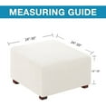 thumbnail image 2 of GoXteam Stretch Ottoman Cover, Ottoman Slipcover Sofa Cover Footstool Protector Storage Ottoman Covers Furniture Protector Soft Rectangle Slipcover, White, 2 of 7