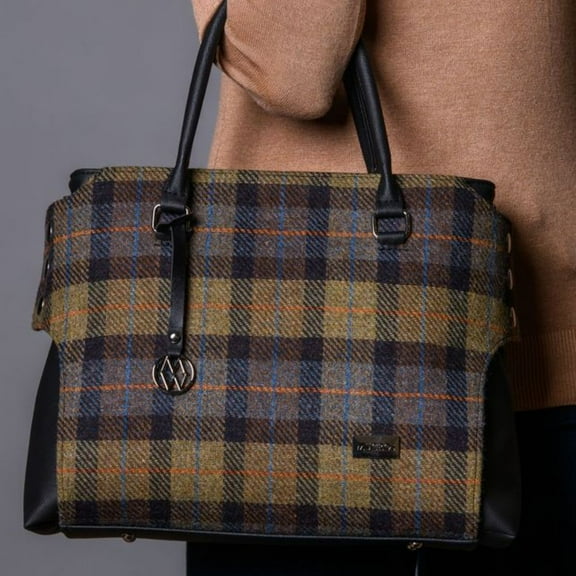 Irish Tweed Emily Handbag – Blue, Tan, Orange