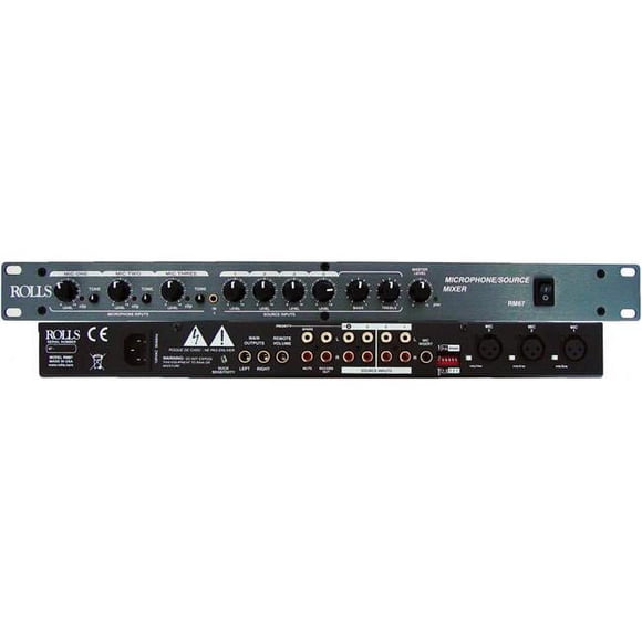 Rolls RM67 19"W x 1.75"H x 6"D Mic-Source Mixer