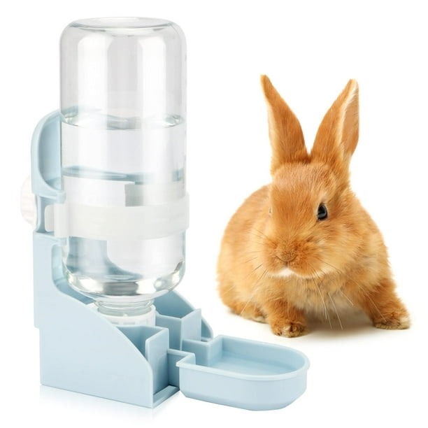 Botella de agua para conejos sin goteo, fuente de agua colgante de 17oz, dispensador automático, alimentador de agua para jaula de mascotas para conejitos, Chinchilla