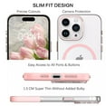 thumbnail image 3 of for iPhone 11 Clear Case, Compatible with Mag-Safe, Military-Grade Drop Protection, Slim Fit Magnetic Phone Case for iPhone 11, TPU Bumper Shockproof Protective Cover, Pink, 3 of 8
