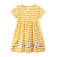 thumbnail image 1 of Zshosam Robe Fillette Robe d'Été Boho à Bretelles à Étages avec Poches Taille 2T 3T, (Jaune 2-3 Ans), 1 of 7
