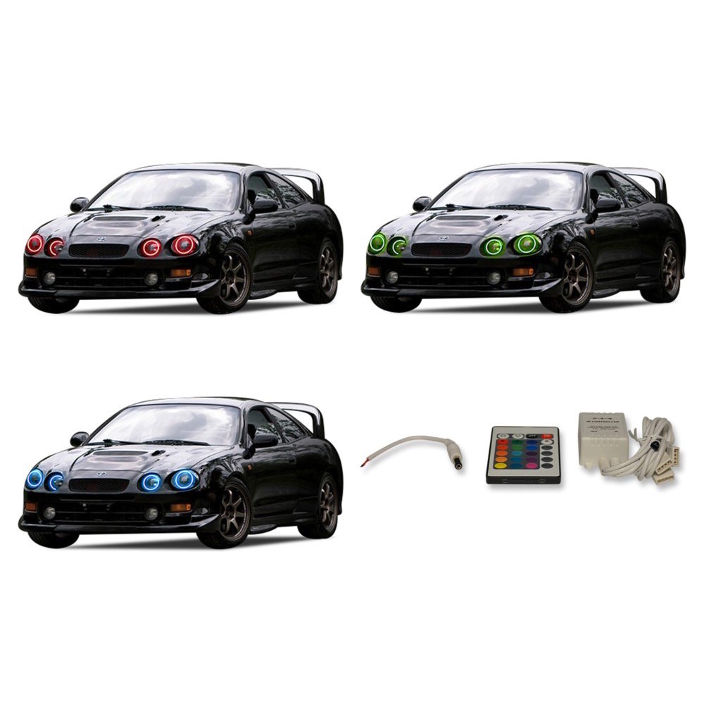 Flashtech LED RGB Multi Color Halo Ring Headlight Kit For Toyota Celica