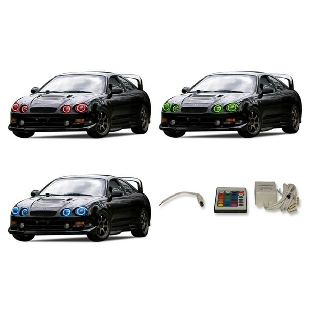 Flashtech Led Rgb Multi Color Halo Ring Headlight Kit For Toyota Celica 94 99 With V 3 Fusion Color Change Ir Remote Walmart Com Walmart Com