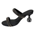 thumbnail image 1 of Heiheiup Summer Fashion Sexy Solid Color Rhinestone Stiletto High Heels Outdoor Slippers Women Pumps, 1 of 9